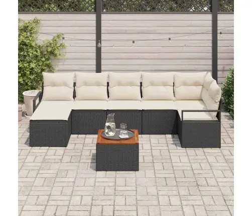 Aia Diivanikomplekt 8 Pcs Must Ja Kreem Polürotang