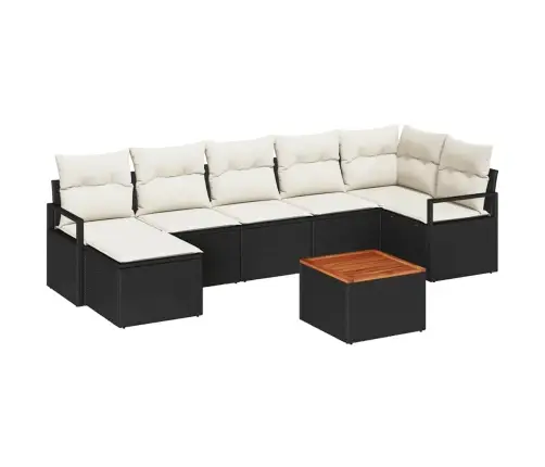 Aia Diivanikomplekt 8 Pcs Must Ja Kreem Polürotang