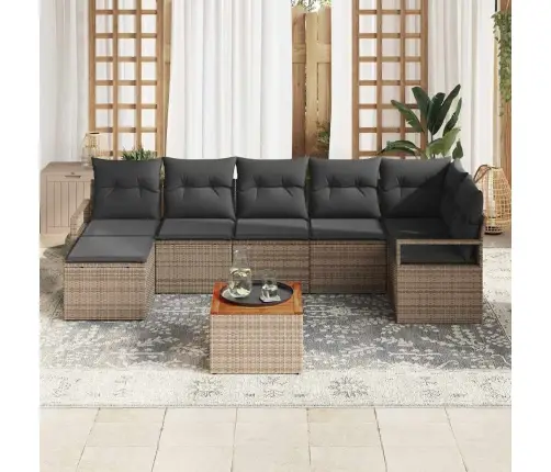 Dārza Dīvānu Komplekts 8 Pcs Pelēka Vidaxl Dārza Dīvānu Komplekts 8 Pcs Pelēka Vidaxl