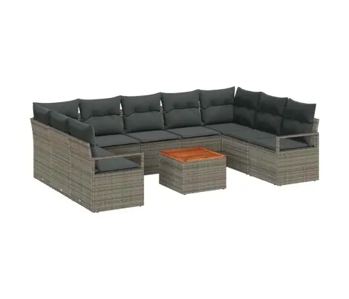 Dārza Dīvānu Komplekts Pelēkā Krāsā 10 Pcs Pelēka Liela Vidaxl