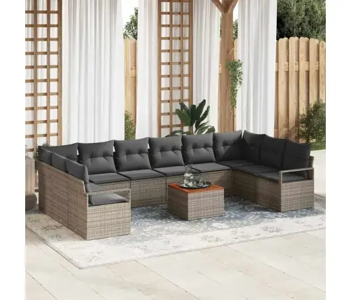 Dārza Dīvānu Komplekts 11 Pcs Pelēka Liels Vidaxl