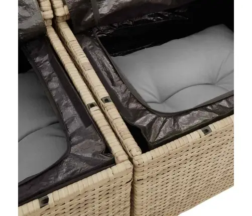 Dārza Dīvānu Komplekts 11 Pcs Beige, Gaiši Pelēks Vidējs Vidaxl