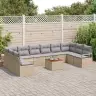Dārza Dīvānu Komplekts 11 Pcs Beige, Gaiši Pelēks Vidējs Vidaxl