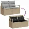 Dārza Dīvānu Komplekts 11 Pcs Beige, Gaiši Pelēks Vidējs Vidaxl