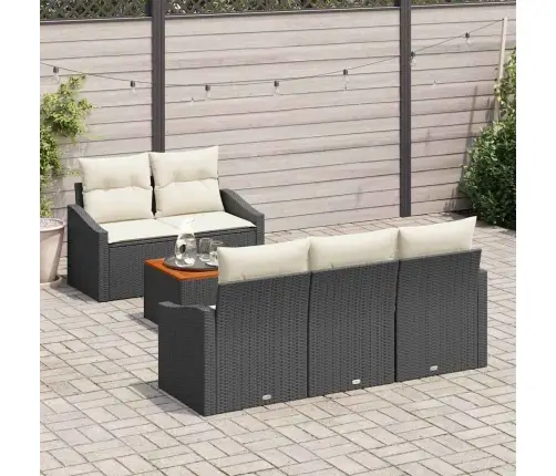 Dārza Dīvānu Komplekts 6 Pcs Melns, Balts 55 X 55 X 37 Cm Vidaxl