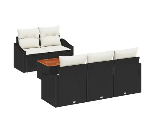 Dārza Dīvānu Komplekts 6 Pcs Melns, Balts 55 X 55 X 37 Cm Vidaxl