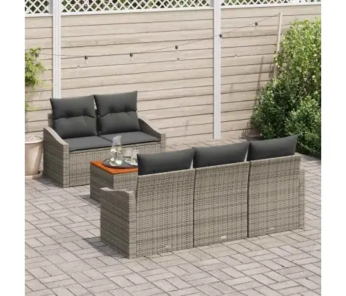 Sodo Sofų Rinkinys 6 Pcs Pilka