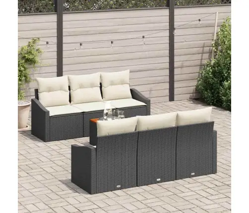 Dārza Dīvānu Komplekts 7 Pcs Melns, Balts 55 X 55 X 37 Cm Vidaxl