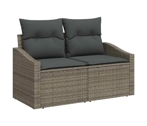 Dārza Dīvānu Komplekts 7 Pcs Pelēka 55 X 55 X 37 Cm Rotangpalma Vidaxl