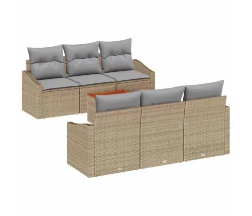 Aia Diivanikomplekt 7 Pcs Beež Ja Heledhall Polürotang