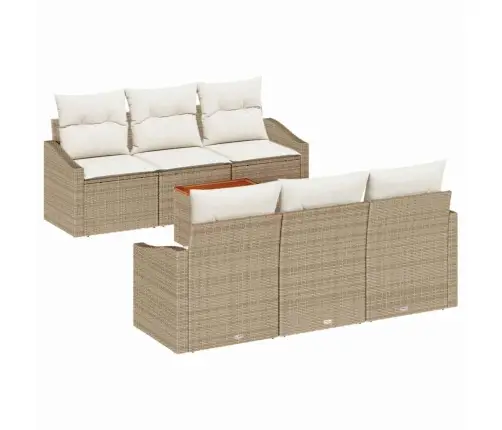 Dārza Dīvānu Komplekts 7 Pcs Bežs, Balts 55 X 55 X 37 Cm Vidaxl