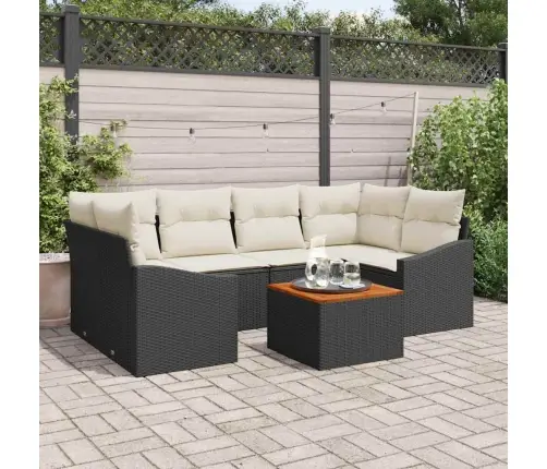 Dārza Dīvānu Komplekts 7 Pcs Melns, Balts 55 X 55 X 37 Cm Vidaxl