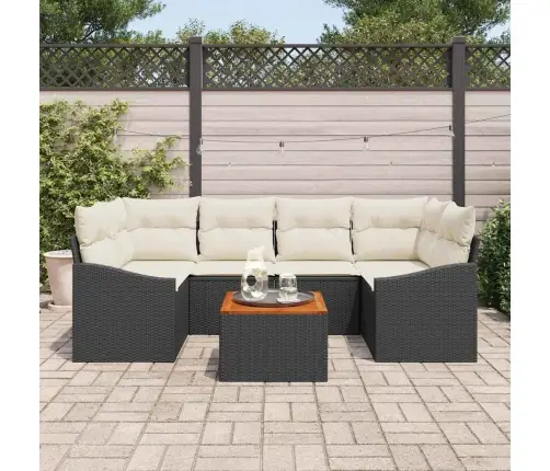 Dārza Dīvānu Komplekts 7 Pcs Melns, Balts 55 X 55 X 37 Cm Vidaxl