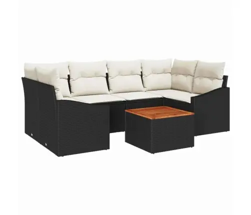 Dārza Dīvānu Komplekts 7 Pcs Melns, Balts 55 X 55 X 37 Cm Vidaxl