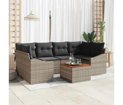 Dārza Dīvānu Komplekts 7 Pcs Pelēka 55 X 55 X 37 Cm Vidaxl