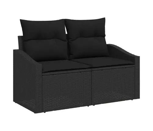 Dārza Dīvānu Komplekts 7 Pcs Melna 55 X 55 X 37 Cm Vidaxl