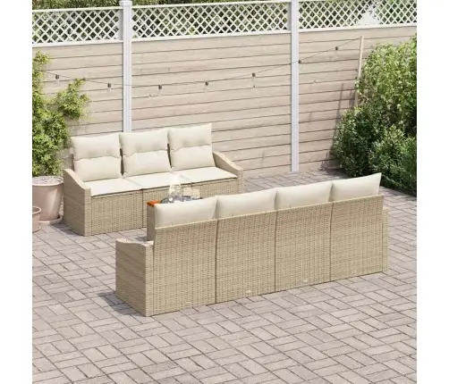 Dārza Dīvānu Komplekts 8 Pcs Bežs, Balts Vidaxl