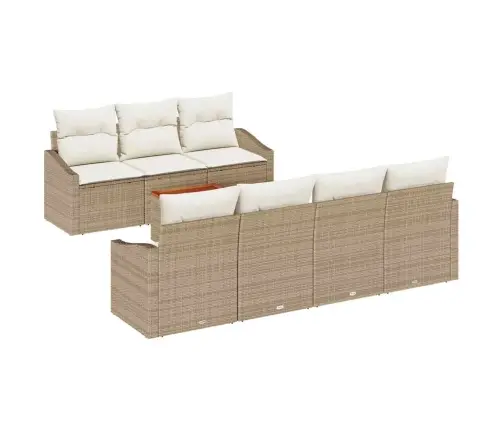 Dārza Dīvānu Komplekts 8 Pcs Bežs, Balts Vidaxl