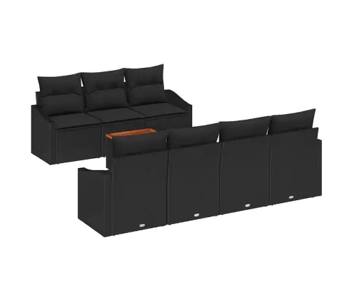 Dārza Dīvānu Komplekts 8 Pcs Melna Vidaxl