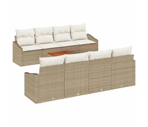Dārza Dīvānu Komplekts 7 Pcs Bežs, Balts 55 X 55 X 37 Cm Vidaxl