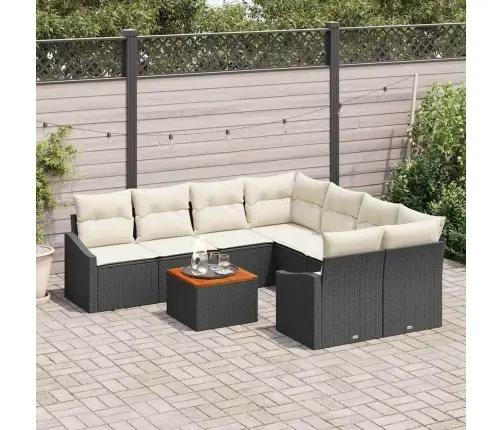 Dārza Dīvānu Komplekts 9 Pcs Melns, Balts 55 X 55 X 37 Cm Vidaxl