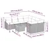 Dārza Dīvānu Komplekts 9 Pcs Bežs, Balts 55 X 55 X 37 Cm Vidaxl