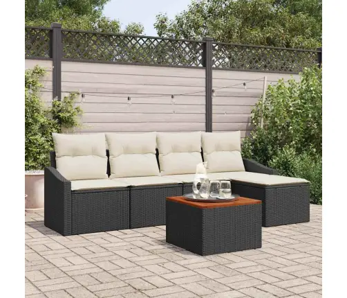 Dārza Dīvānu Komplekts 6 Pcs Melns, Balts 55 X 55 X 37 Cm Vidaxl