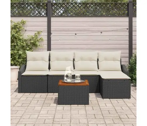 Dārza Dīvānu Komplekts 6 Pcs Melns, Balts 55 X 55 X 37 Cm Vidaxl