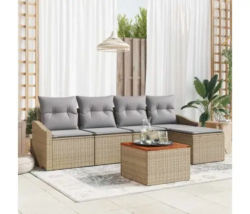 Dārza Dīvānu Komplekts 6 Pcs Beige, Gaiši Pelēks Vidaxl