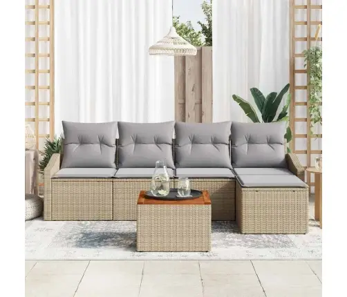 Dārza Dīvānu Komplekts 6 Pcs Beige, Gaiši Pelēks Vidaxl