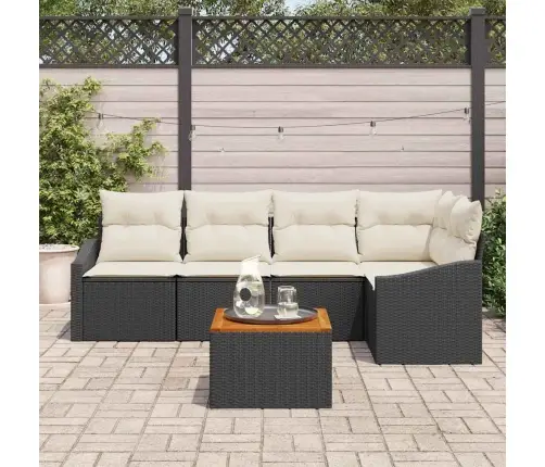 Dārza Dīvānu Komplekts 6 Pcs Melns, Balts 55 X 55 X 37 Cm Vidaxl