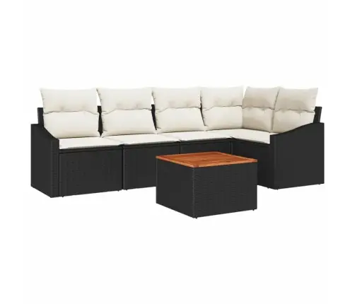 Dārza Dīvānu Komplekts 6 Pcs Melns, Balts 55 X 55 X 37 Cm Vidaxl