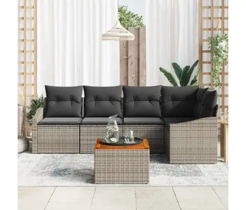 Dārza Dīvānu Komplekts 6 Pcs Pelēka 55 X 55 X 37 Cm Vidaxl