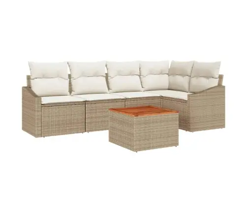 Dārza Dīvānu Komplekts 6 Pcs Bežs, Balts 55 X 55 X 37 Cm Vidaxl