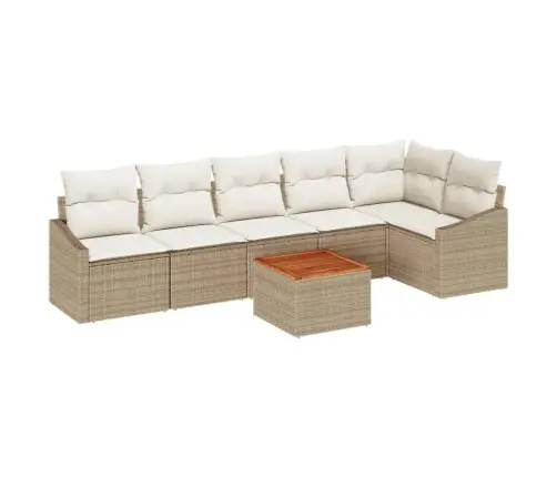 Dārza Dīvānu Komplekts 7 Pcs Bežs, Balts 55 X 55 X 37 Cm Vidaxl