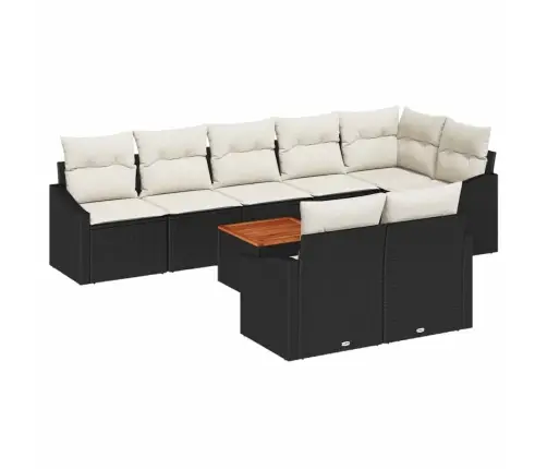 Dārza Dīvānu Komplekts 9 Pcs Melns, Balts 55 X 55 X 37 Cm Vidaxl