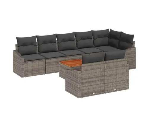 Dārza Dīvānu Komplekts 9 Pcs Pelēka Vidaxl