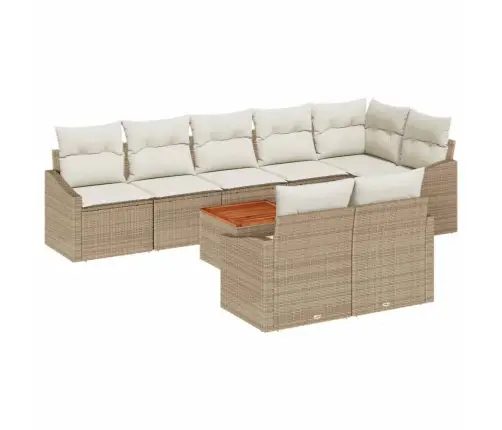 Dārza Dīvānu Komplekts 9 Pcs Bežs, Balts 55 X 55 X 37 Cm Vidaxl