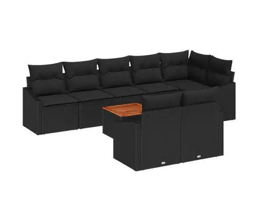 Aia Diivanikomplekt Ladustamisega 9 Pcs Must Polürotang