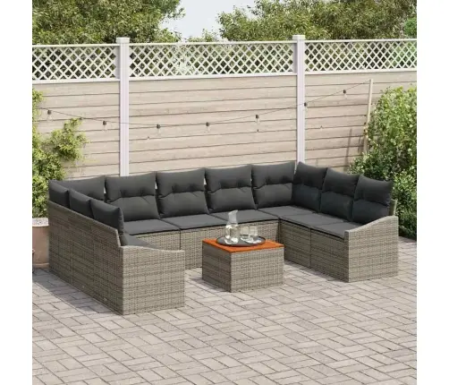 Sodo Sofų Rinkinys 10 Pcs Pilka