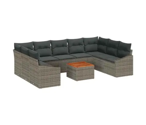 Sodo Sofų Rinkinys 10 Pcs Pilka