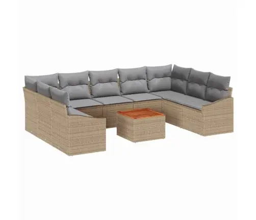 Dārza Dīvānu Komplekts 10 Pcs Bežs, Gaiši Pelēks Vidaxl