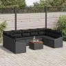 Dārza Dīvānu Komplekts 10 Pcs Melna 55 X 55 X 37 Cm Vidaxl
