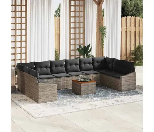 Dārza Dīvānu Komplekts 11 Pcs Pelēka Vidaxl