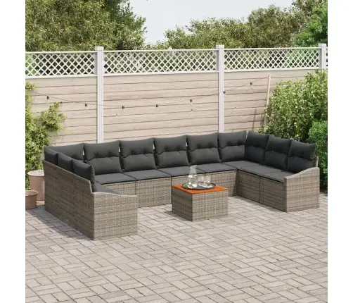 Dārza Dīvānu Komplekts 11 Pcs Pelēka Vidaxl