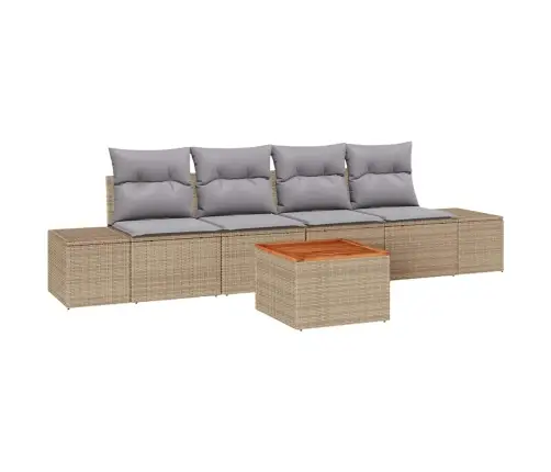 Dārza Dīvānu Komplekts 5 Pcs Bežs, Gaiši Pelēks 55 X 55 X 37 Cm Vidaxl