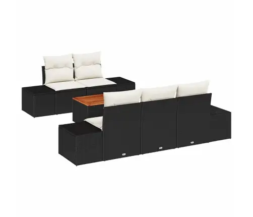 Dārza Dīvānu Komplekts 6 Pcs Melns, Balts 55 X 55 X 37 Cm Vidaxl