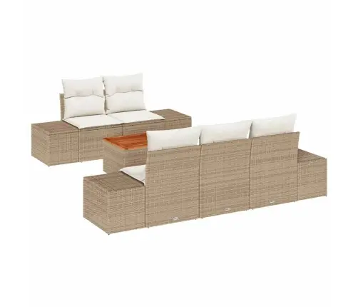 Dārza Dīvānu Komplekts 6 Pcs Bežs, Balts 55 X 55 X 37 Cm Vidaxl