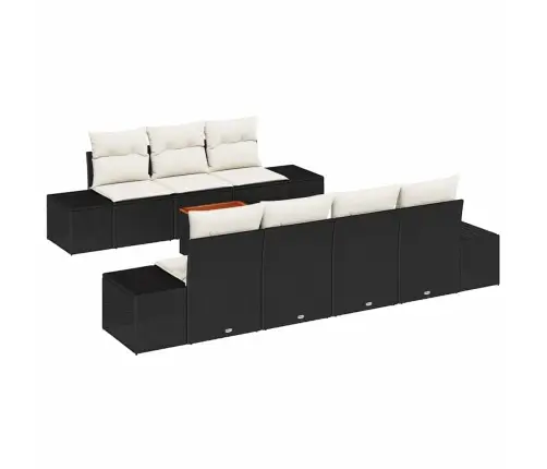 Aia Diivanikomplekt 8 Pcs Must Ja Kreem Polürotang