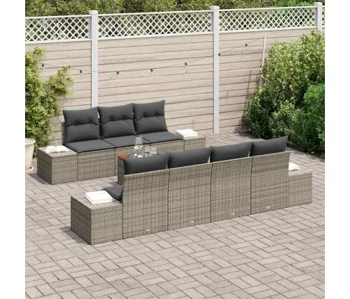 Dārza Dīvānu Komplekts 8 Pcs Pelēka 55 X 55 X 37 Cm Vidaxl